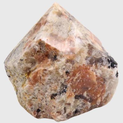 Wholesale Peach Moonstone With Black Tourmaline Cut Base Point