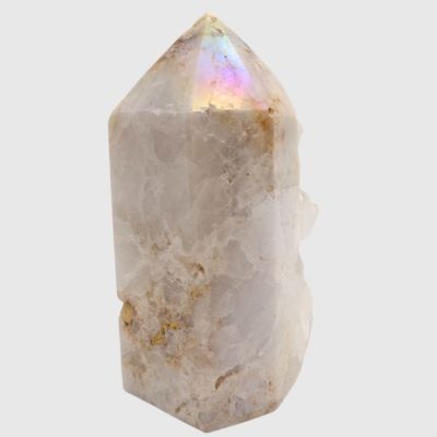 Brazillian Aura Quartz Part-Polished Point (130mm x 62mm) - Image 4