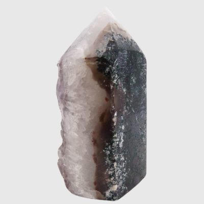 Part-Polished Druzy Amethyst & Agate Point (94mm x 48mm) - Image 4