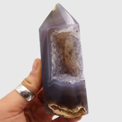 Agate Geode Part-Polished Point (114mm) - Image 4