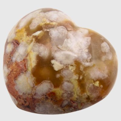 Flower Agate Polished Heart (70mm x 60mm) - Image 3