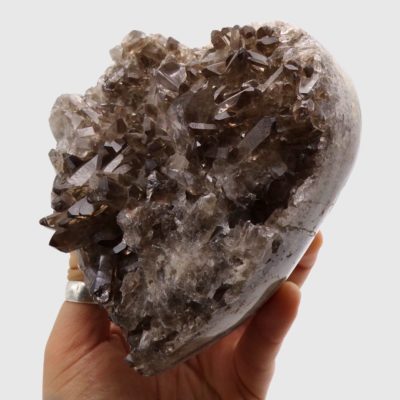 Smoky Quartz Druzy Heat On Metal Stand (145mm x 120mm) - Image 7