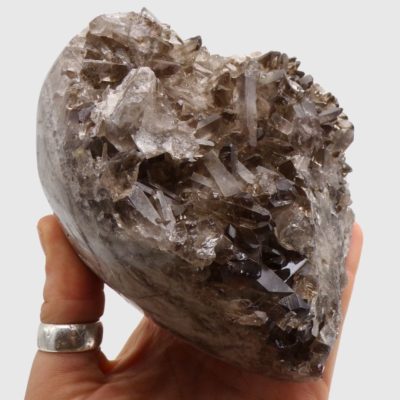 Smoky Quartz Druzy Heat On Metal Stand (145mm x 120mm) - Image 6