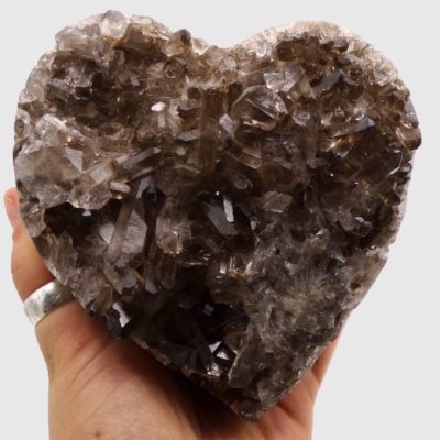 Smoky Quartz Druzy Heat On Metal Stand (145mm x 120mm) - Image 5