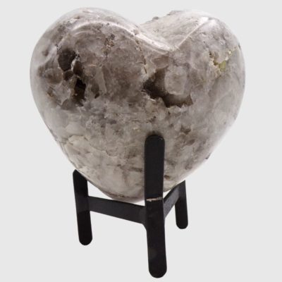 Smoky Quartz Druzy Heat On Metal Stand (145mm x 120mm) - Image 4