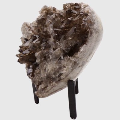 Smoky Quartz Druzy Heat On Metal Stand (145mm x 120mm) - Image 3