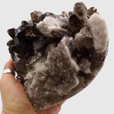 Smoky Quartz Druzy Heat On Metal Stand (160mm x 155mm) - Image 6
