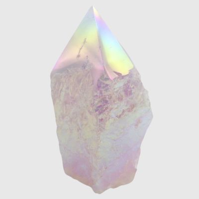 Wholesale Aura Rose Quartz Cut Base Point