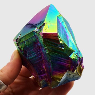 Titanium Aura Amethyst Cut Base Point (85mm x 70mm) - Image 3