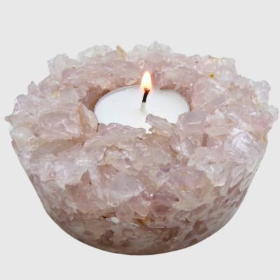 Wholesale Rose Quartz Chip Tealight Holder