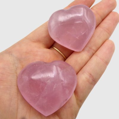 Madagascan Rose Quartz Hearts x 2 (78g) - Image 3