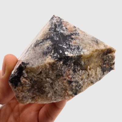 Peach Moonstone With Black Tourmaline Cut Base Point (50mm x 80mm) - Image 3