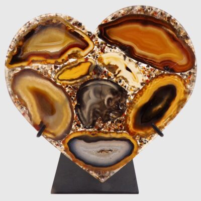 Wholesale Natural Agate Slice Heart