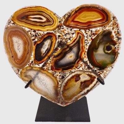 Wholesale Natural Agate Slice Heart