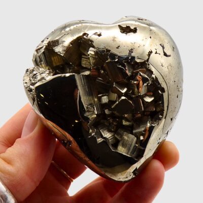 Peruvian Pyrite Heart (70mm x 75mm) - Image 3