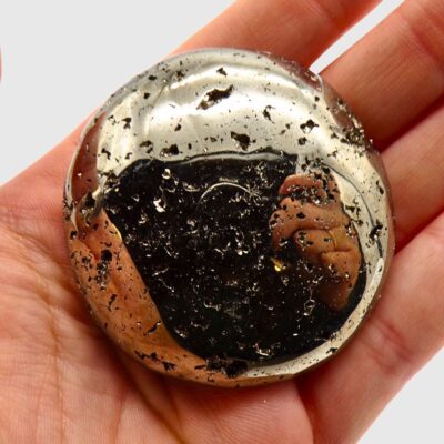 Peruvian Pyrite Palmstone (70mm x 65mm) - Image 2