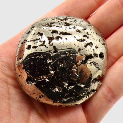 Peruvian Pyrite Palmstone (58mm x 56mm) - Image 3