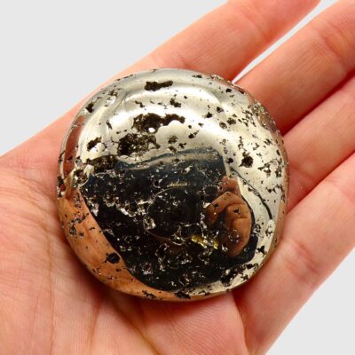 Peruvian Pyrite Palmstone (55mm x 55mm) - Image 3