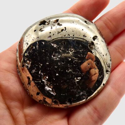 Peruvian Pyrite Palmstone (60mm x 56mm) - Image 3