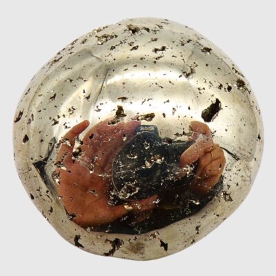 Peruvian Pyrite Palmstone (55mm x 55mm) - Image 2