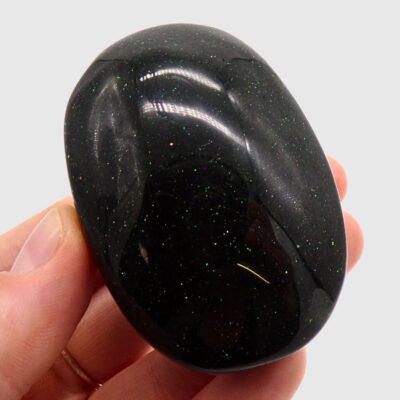 Green Goldstone Palmstone (65mm x 45mm) - Image 3