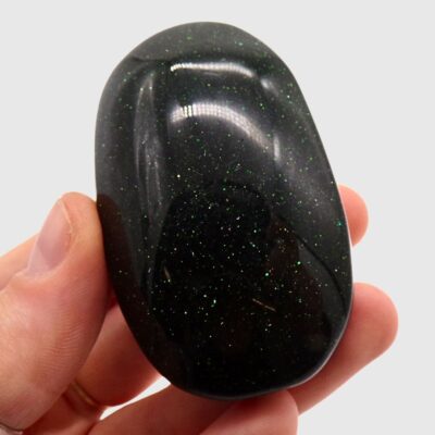 Green Goldstone Palmstone (65mm x 40mm) - Image 3