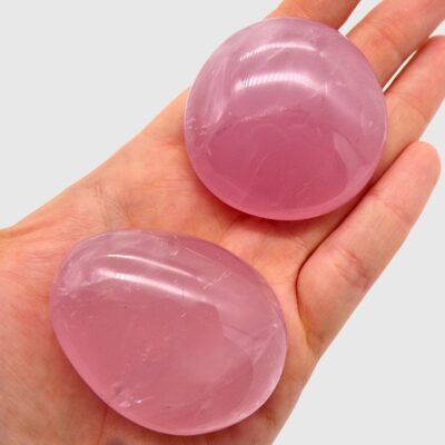 Rose Quartz Palmstones x 2 (165g) - Image 3