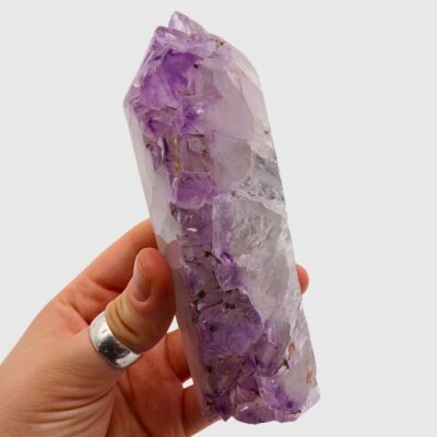 Part-Polished Brazilian Amethyst Point (135mm x 50mm) - Image 5