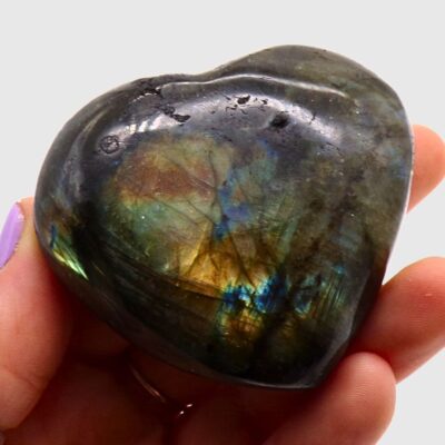 Labradorite Heart (65mm x 60mm) - Image 3