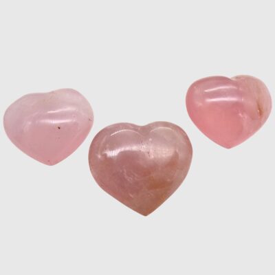 Madagascan Rose Quartz Hearts x 3 (75g) - Image 2