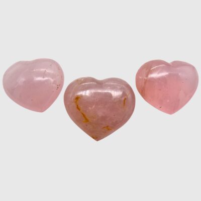Madagascan Rose Quartz Hearts x 3 (75g)