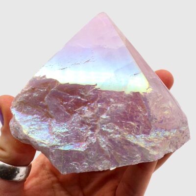Aura Rose Quartz Cut Base Point (65mm) - Image 4