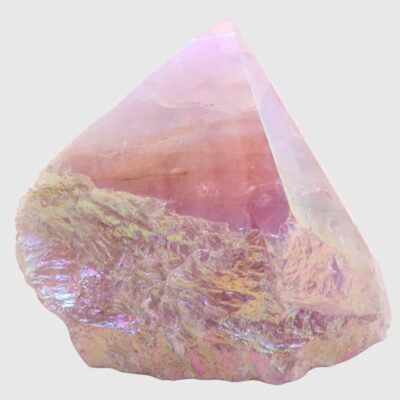 Wholesale Aura Rose Quartz Cut Base Point