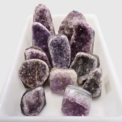 Wholesale Snowy Amethyst Druze Formations Tray Deal