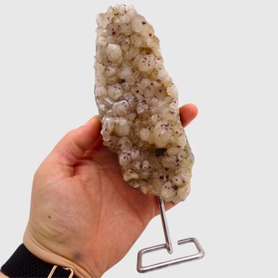 Snowy Citrine Druze On Metal Stand - Image 5