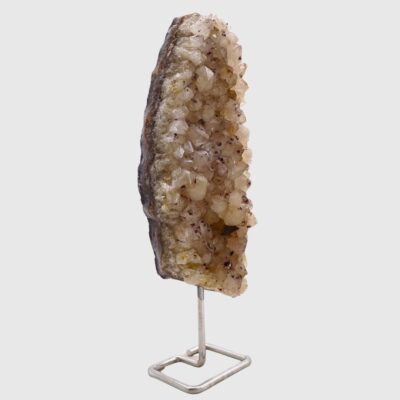 Snowy Citrine Druze On Metal Stand - Image 2